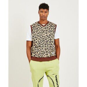 NWT PLEASURES SURVIVAL CHEETAH SWEATER VEST LARGE